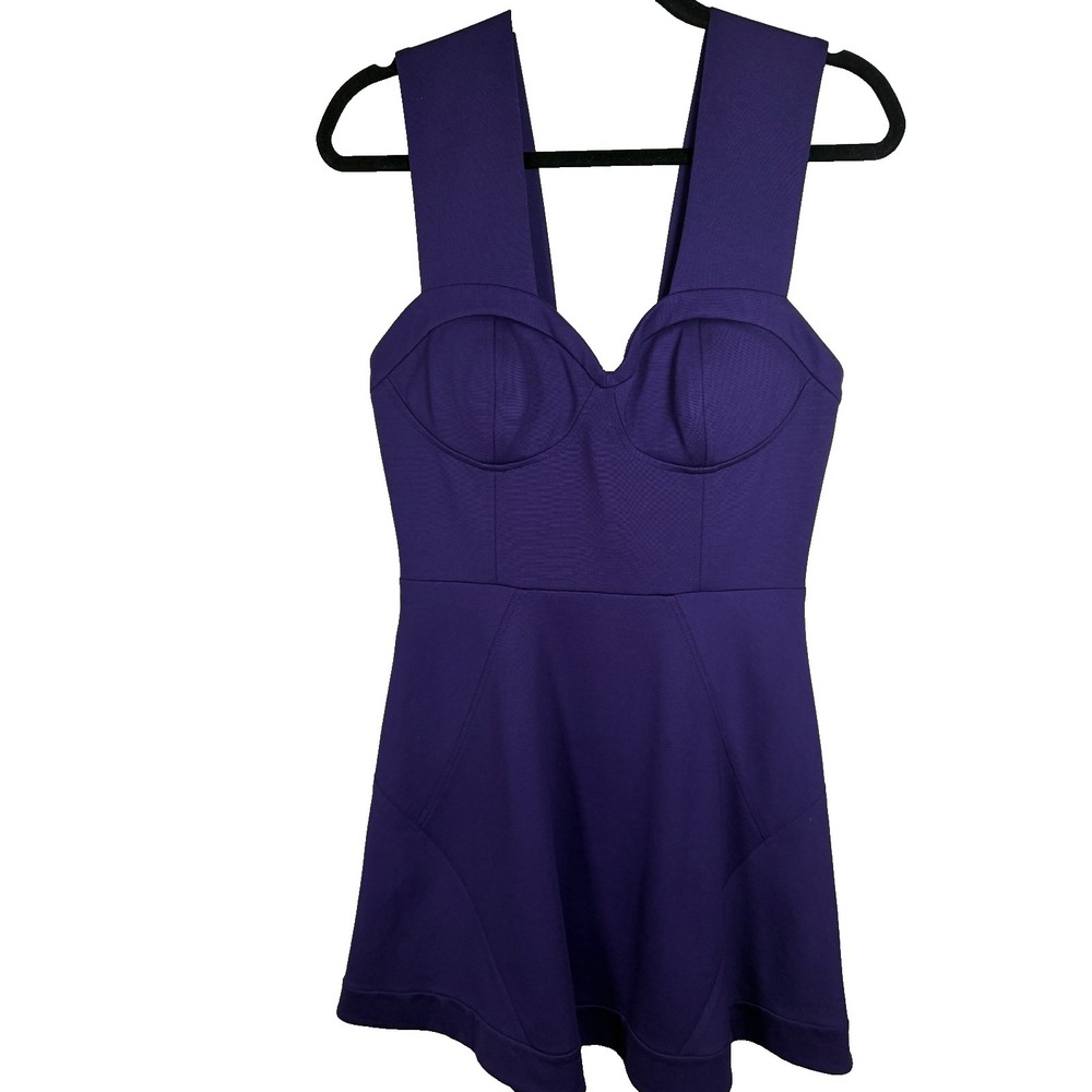 Rebecca Minkoff Purple Bustier Dress Sweetheart Neck Cocktail Dress Size 4 - Picture 6 of 13